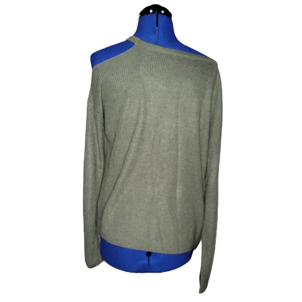 Olive Sweater With Cutout Shoulder From Garage - Picture 3 of 4